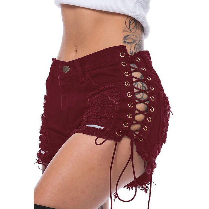 Women’s Ripped Denim Shorts – High - Waist Cotton Summer Jean Shorts - Glow Goddess
