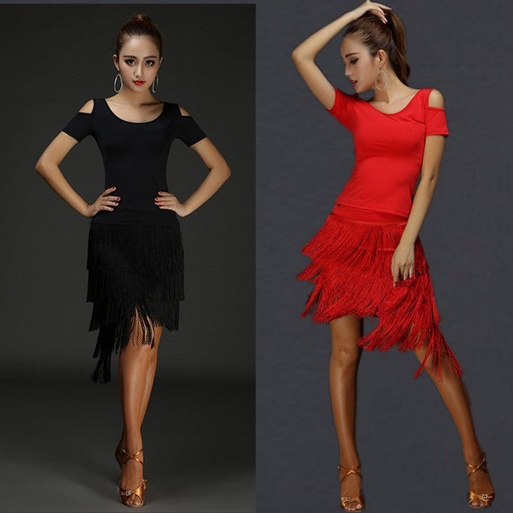 Women's Solid Color Irregular Fringe Skirt - Glow Goddess