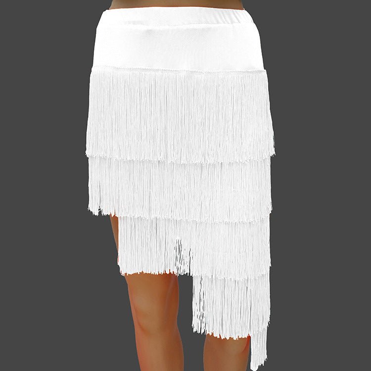 Women's Solid Color Irregular Fringe Skirt - Glow Goddess