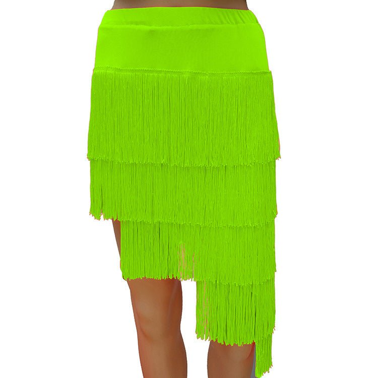 Women's Solid Color Irregular Fringe Skirt - Glow Goddess