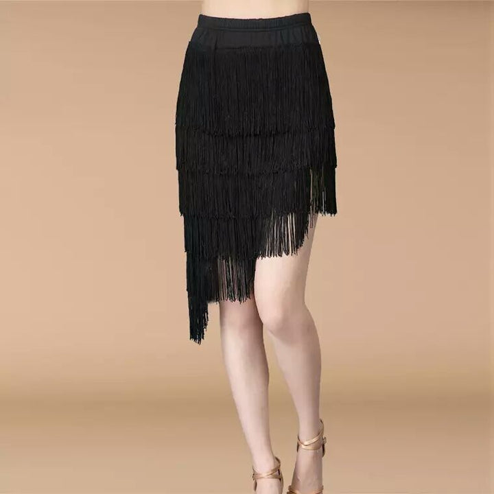 Women's Solid Color Irregular Fringe Skirt - Glow Goddess