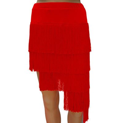 Women's Solid Color Irregular Fringe Skirt - Glow Goddess