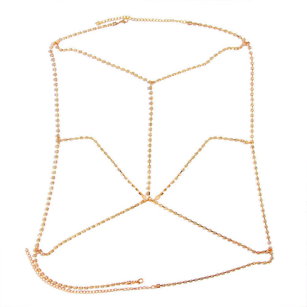 Women's Statement Body Rhinestone Chain Accessory - Glow Goddess