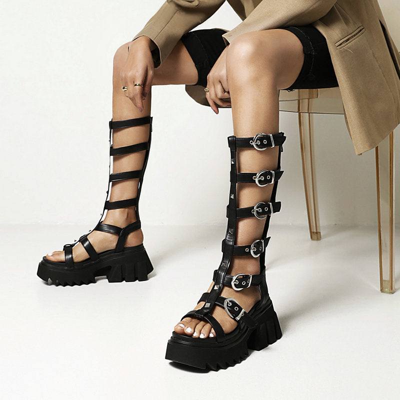 Women's Summer New Versatile Fashion Muffin Hollow - out Boots - Glow Goddess