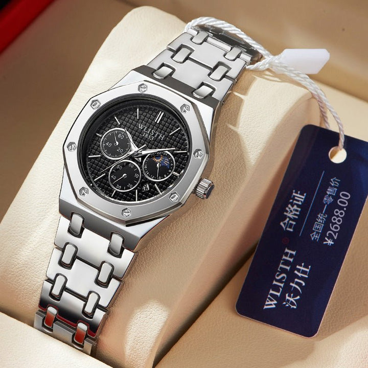 Women's Watch Luminous Steel Strap Calendar - Glow Goddess