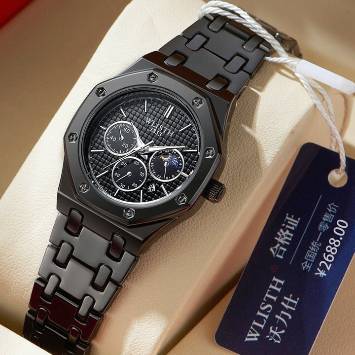 Women's Watch Luminous Steel Strap Calendar - Glow Goddess