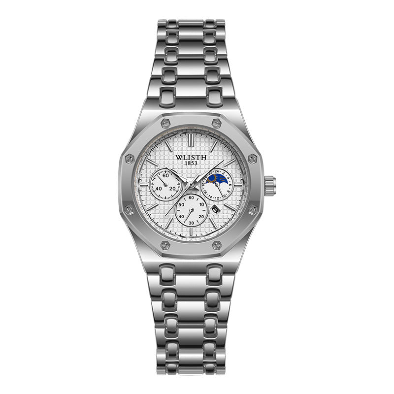 Women's Watch Luminous Steel Strap Calendar - Glow Goddess